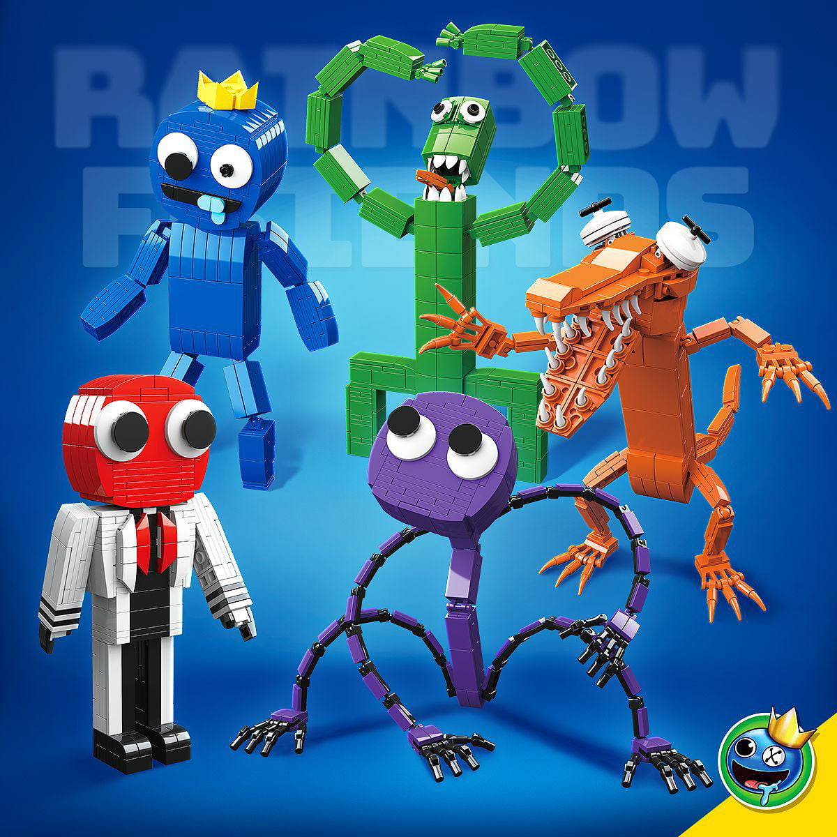 8pcs Rainbow Friends Model Blue Drool Monster Red Ant Man Building